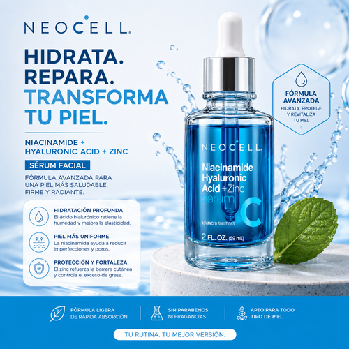 Serum Neocell con niacinamida, frasco blanco