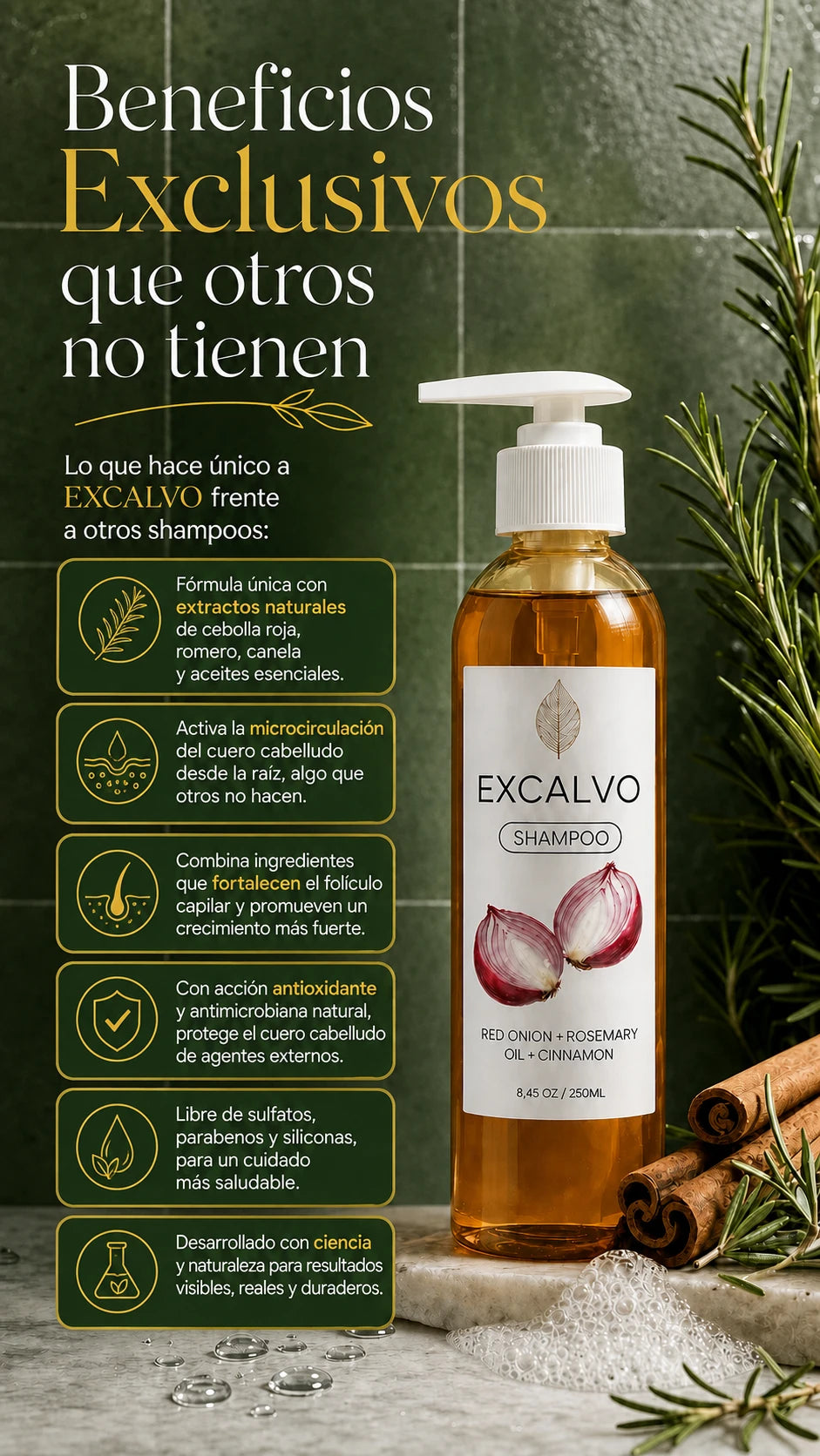 Excalvo Shampoo 250 ml + Envío gratis
